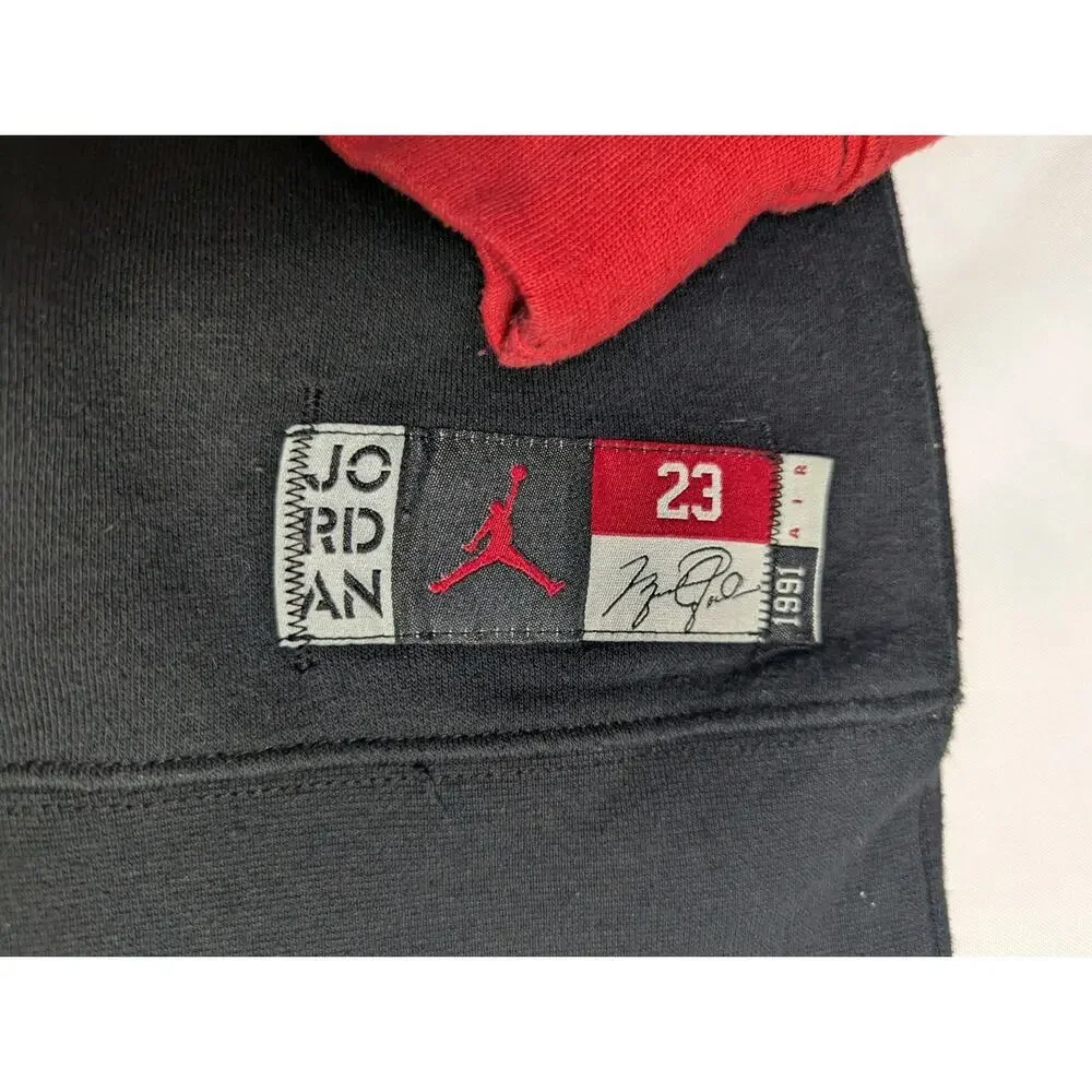 Vintage Jordan Black Crewneck Sweater 23 Colorblock Colorful Top Youth Big Boy L - Picture 9 of 10